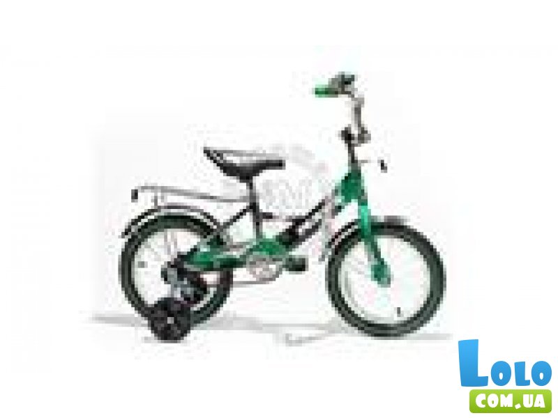 Велосипед Марс 16" с ручным тормозом эксцентрик (зелено-черный)
