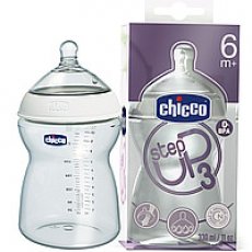 Бутылочка из пластика Chicco Step Up3, 330 мл на возраст более 6 месяцев прозрачного цвета