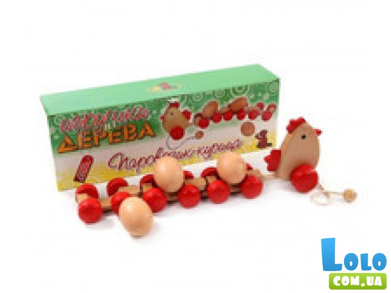 Развивающая игрушка каталка «Паровозик – курица» Мир деревянных игрушек 