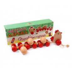 Развивающая игрушка каталка «Паровозик – курица» Мир деревянных игрушек 
