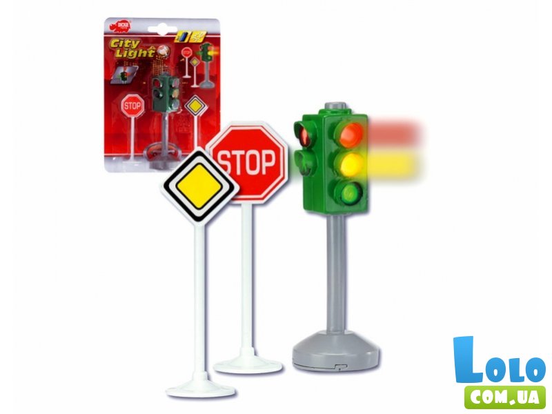 Мини-набор "Светофор и дорожные знаки" Dickie Toys