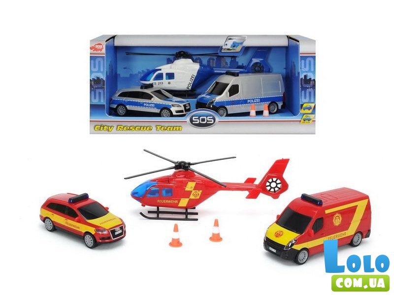 Набор транспорта "Городская спасательная команда" Dickie Toys в 2-х вариантах
