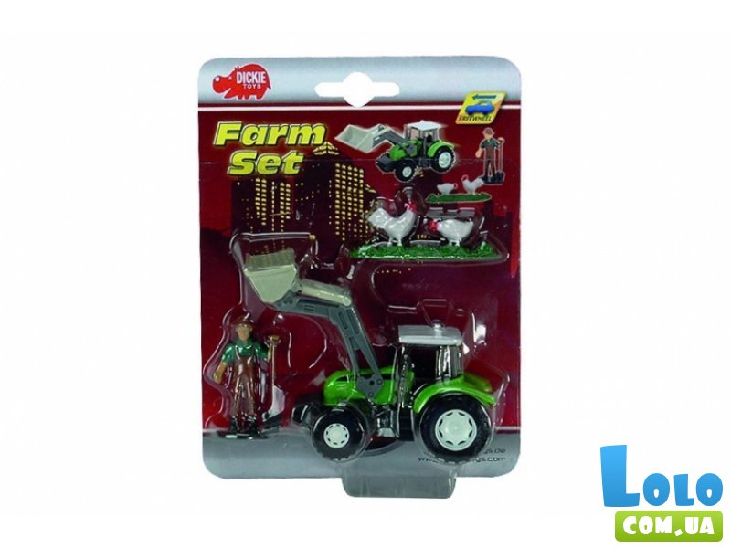 Мини-набор "Ферма" с трактором и фигуркой человека (13 см) Dickie Toys