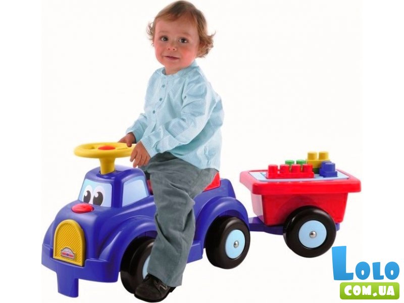 Машина для катания малыша с прицепом и конструктором (13 элементов) Ecoiffier