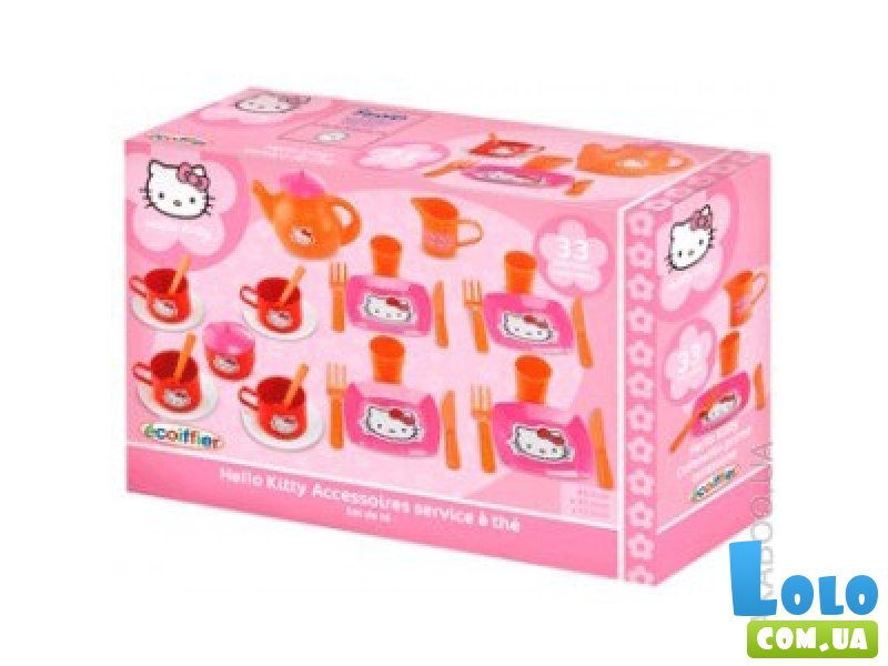 Набор посуды Hello Kitty  Ecoiffier 33 аксессуара, 18 месяцев+