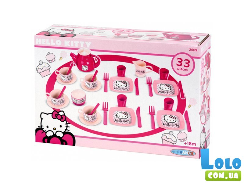 Набор посуды Hello Kitty  Ecoiffier 33 аксессуара, 18 месяцев+