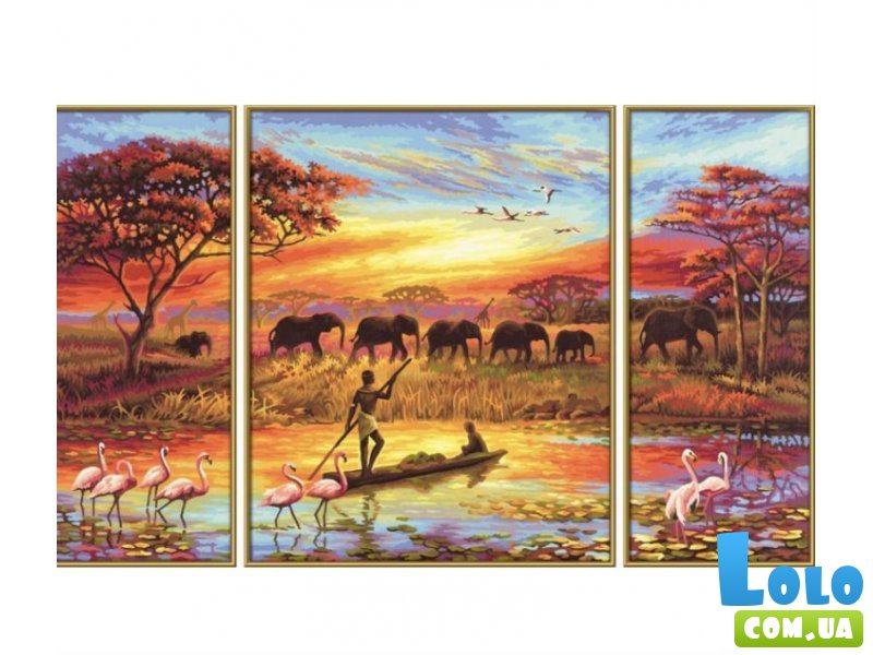 Творческий художественный набор-триптих Schipper "Таинственная Африка" размером 50х80 см  (возраст 12+)
