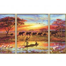 Творческий художественный набор-триптих Schipper "Таинственная Африка" размером 50х80 см  (возраст 12+)
