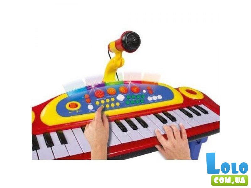 Музыкальный инструмент Simba Клавишная-парта со световыми эффектами, стульчиком, микрофоном, (55 см, 3+)