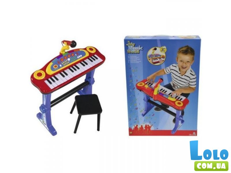 Музыкальный инструмент Simba Клавишная-парта со световыми эффектами, стульчиком, микрофоном, (55 см, 3+)