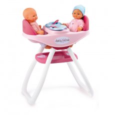 Стульчик Smoby "Baby Nurse" для кормления близнецов со съемными сидениями, с аксессуарами, 33х46х58 см