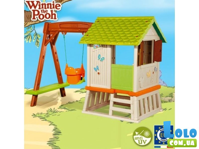 Домик Smoby Winnie "Сладкие мечты" с горкой и качелями, длина 70 см, 220х160х163 см