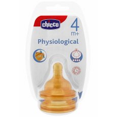 Соска Physiological латекс с антиколиковым клапаном, сменный поток (от 2 месяцев) Chicco 2 штуки