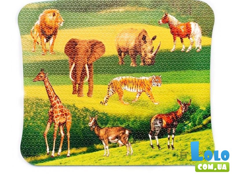 Игрушка Puzzle World Коврик-пазлы «Африка», 33смх28,5смх12мм