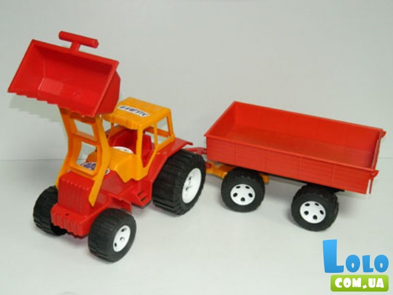 Детская игрушка "Трактор с ковшом и прицепом"