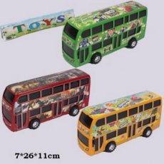 Автобус инерционный 768-2/3/5, 3 вида, 2-х этажный в пакете 7*26*11 см Joy Toy