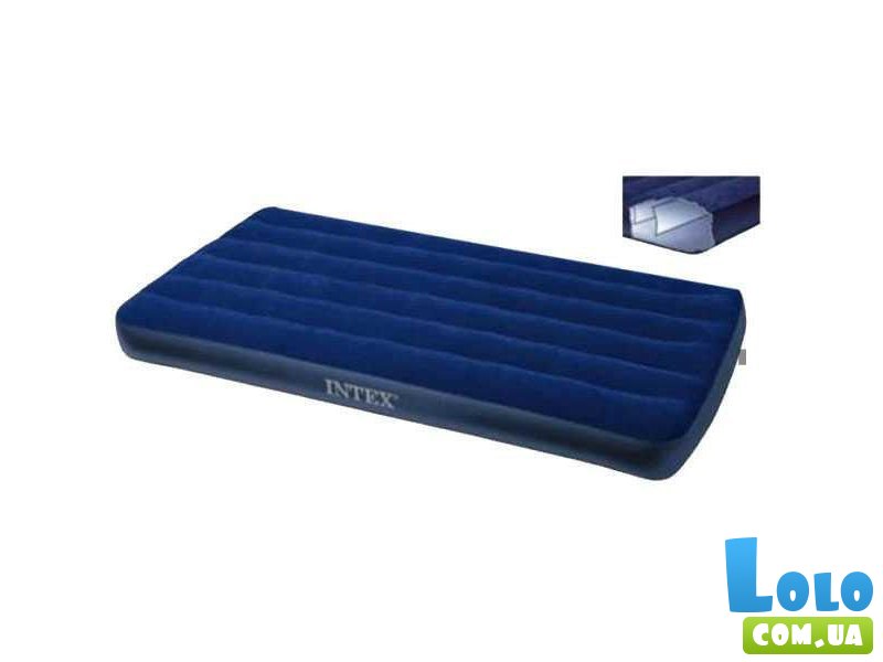 Кровать велюровая, синяя, в коробке (без насоса)