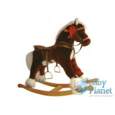 Качалка Jolly ride "Моя лошадка" 64 см (коричневая с белой гривой)