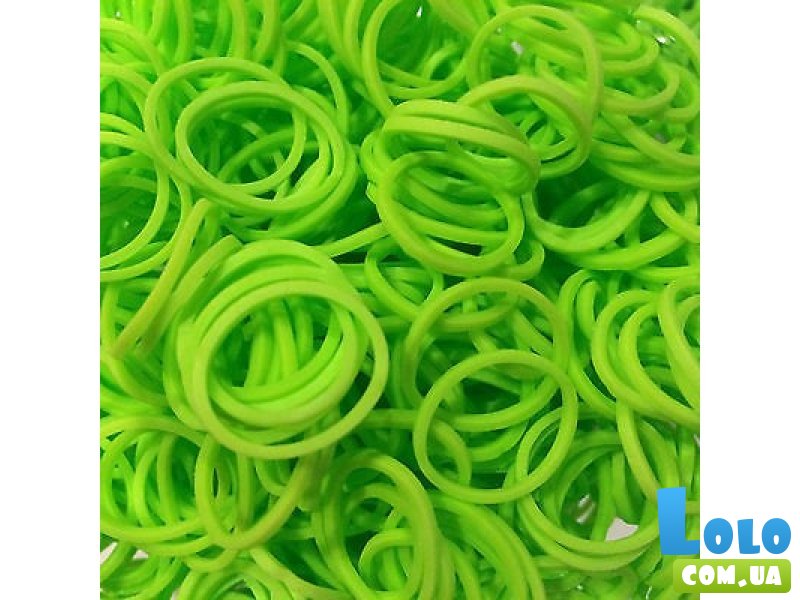 Набор аксессуаров для творчества (600 колец + 24 клипсы), цвет - неоновый зеленый