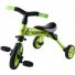 Складной трёхколёсный велосипед 2 в 1 зеленого цвета