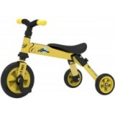 Складной трёхколёсный велосипед 2 в 1 желтого цвета