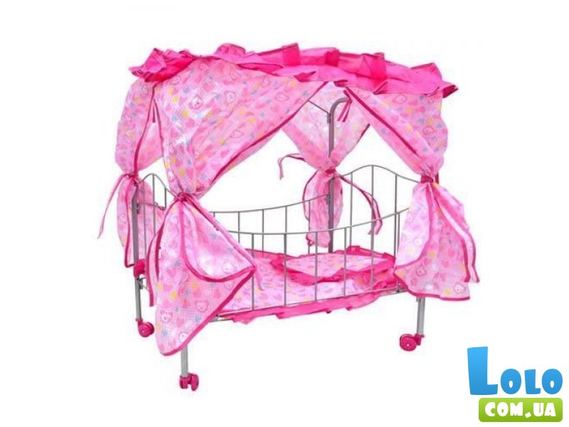 Игрушечная мебель Melogo "Кроватка для кукол", розовая