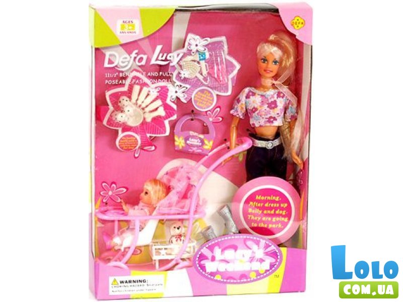Кукла с дочкой, коляской и аксессуарами, Defa (в ассортименте)