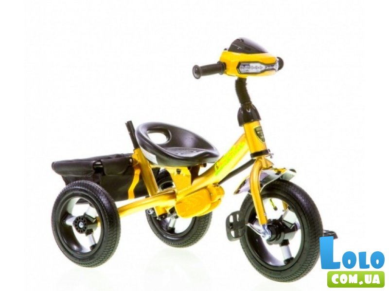 Трёхколёсный велосипед Azimut Lambortrike AIR с фарой (9001580) жёлто-черный
