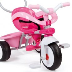 Трехколесный велосипед Smoby "Металлический велосипед с багажником и сумкой", розовый