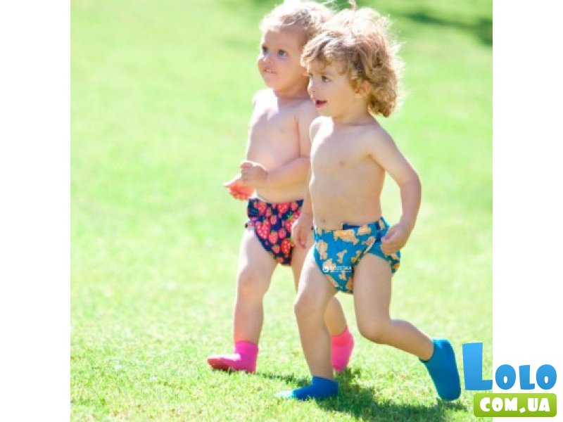 Трусики для плавания Konfidence Aquanappies Strawberry для детей в возрасте от 3 до 30 месяцев (цвет: темно-синий; узор: клубнички)
