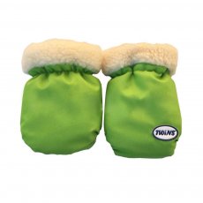Меховые рукавички Twins, зеленые