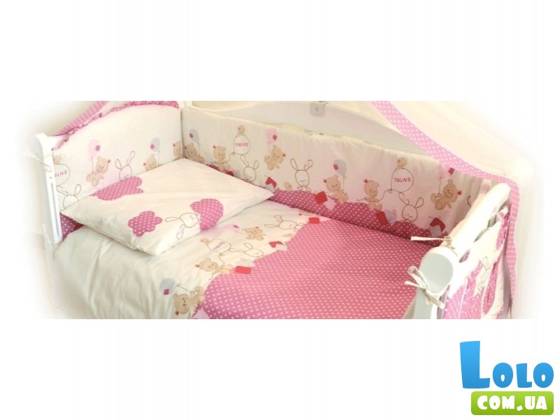 Комплект сменного постельного белья Twins Comfort С-019 Горошки, розовый