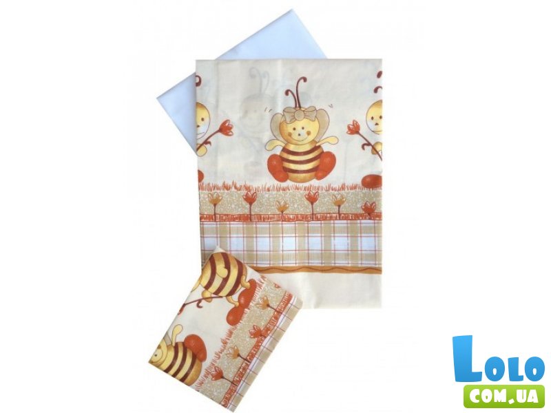 Комплект сменного постельного белья Twins Comfort С-031 Пчелки, бежевый