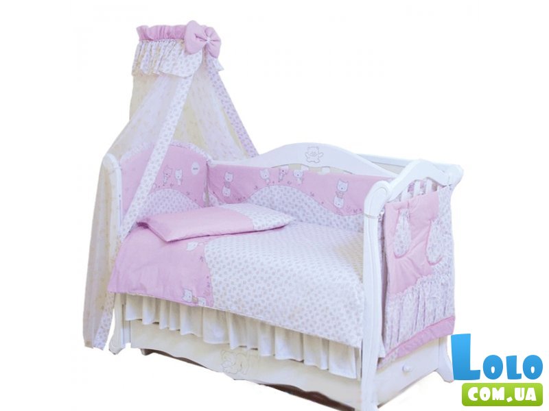 Комплект сменного постельного белья Twins Comfort С-033 Котики, розовый