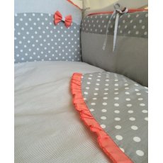 Детская постель Twins Premium "Glamur" (P-003) серый/коралл