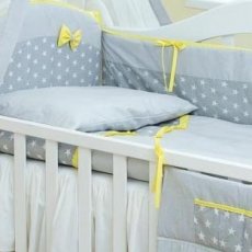 Детская постель Twins Premium "Glamur" (P-006) серый/желтый
