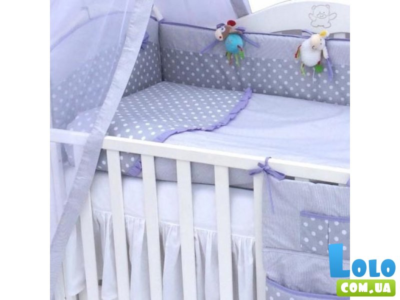 Детская постель Twins Premium "Glamur" (P-009) серый/фиолетовый