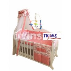 Детская постель Twins Premium "Птички" (P-031), коралловый