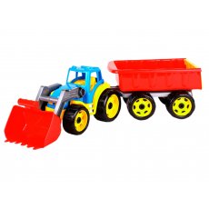Игрушка Трактор с ковшом и прицепом, ТехноК (в ассортименте)