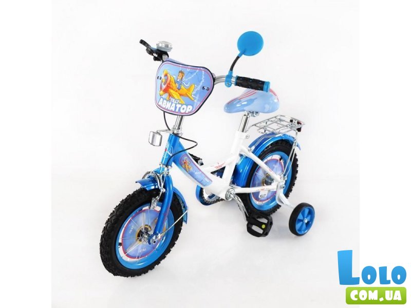 Велосипед двухколесный Baby Tilly Авиатор 12" T-21222 (голубой с белым)