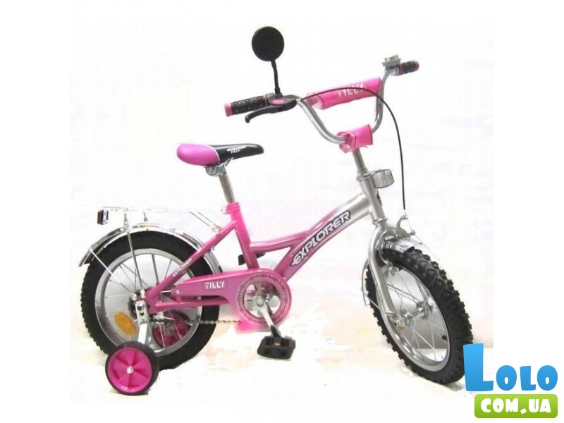 Велосипед Baby Tilly Explorer 14" T-21411 (розовый с серым)