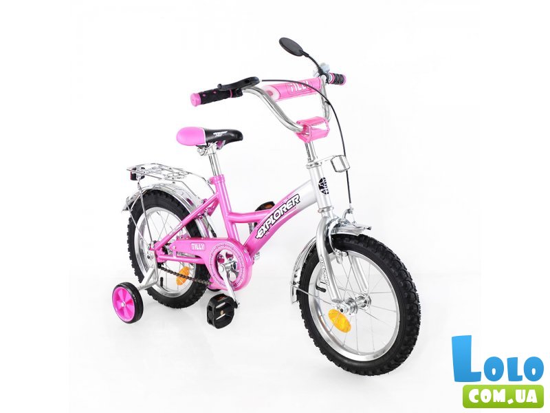 Велосипед Baby Tilly Explorer 14" T-21411 (розовый с серым)