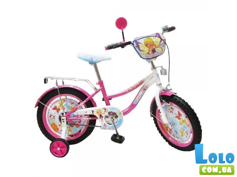 Велосипед двухколесный Baby Tilly Волшебница 16" T-21621 (розовый с белым )