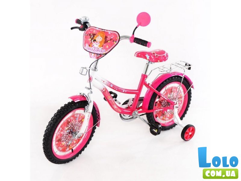 Велосипед двухколесный Baby Tilly Звездочка 16" T-21624 (розовый с белым)
