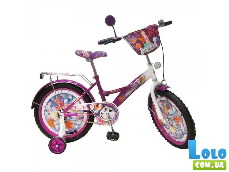 Велосипед двухколесный Baby Tilly Русалка 18" T-21821 (фиолетовый с белым)