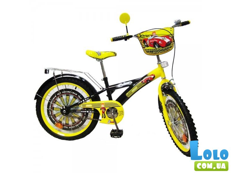 Велосипед двухколесный Baby Tilly Автогонщик 20" T-22025 (желтый с черным)