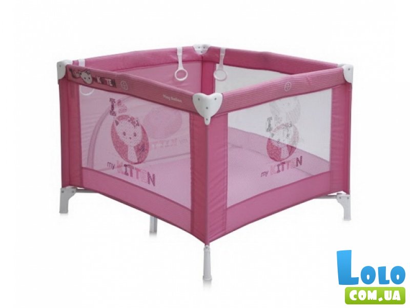 Манеж Bertoni Play Station Pink Kitten (розовый), с рисунком