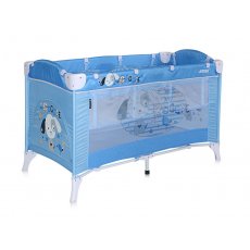 Кроватка-манеж Bertoni Arena 2 Layers Blue Doggie (голубая), с рисунком
