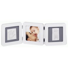 Рамочка для фотографий Baby Art "Double Print Frame White/Grey" (белая с серым)