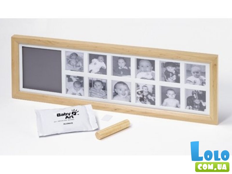 Рамочка для фотографий Baby Art "First Year Print Frame Natural" (коричневая)